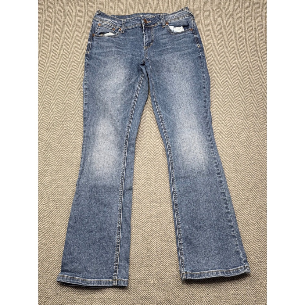 Maurices Women Blue Bootcut Jean Size 4 Short Medium Wash Stretch Denim Mid Rise